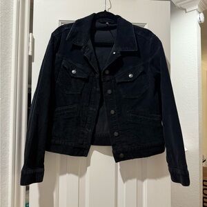 Free People Black Corduroy Denim Jacket Size Small
